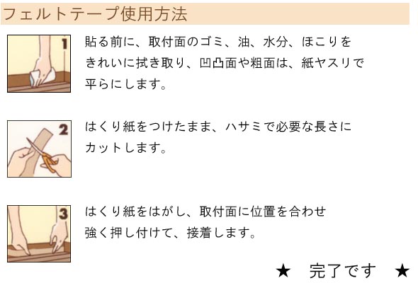 フェルトテープ使用方法