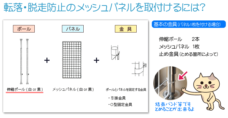 猫転落・脱走防止の柵をメッシュパネルで作るには?