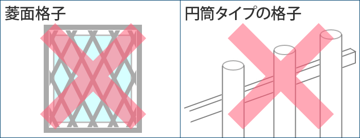 マドミランが取り付けられない格子窓