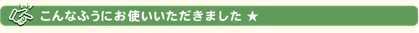 こんなふうにお使いいただきました