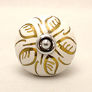 セラミックつまみ(ホワイト/ゴールド)IK-347