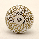 セラミックつまみ(ホワイト/ゴールド)IK-348