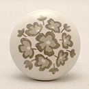 セラミックつまみ フラワー(ホワイト/グレー)IK-351