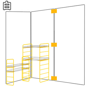 【デュライク】ショップ風収納編セット〈ホワイト〉