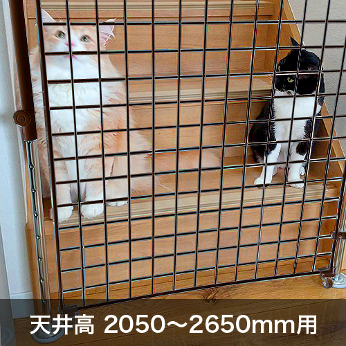 猫のメッシュ扉セット ブラック(大)天井高2050〜2650mm用 パネルサイズ900×1500mm