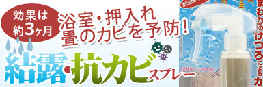 浴室・押入れ、畳のカビを予防！結露・抗カビスプレー