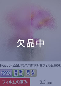 凸凹ガラス用防犯対策フィルム500R写真