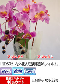 内外貼り透明遮熱フィルム写真