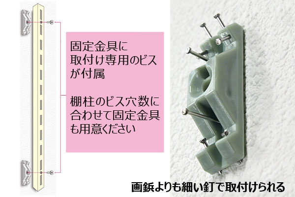 石膏ボードにピラシェル棚柱を固定する方法
