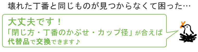 壊れた丁番と同じ物が見つからなくても大丈夫！代替品で交換できます