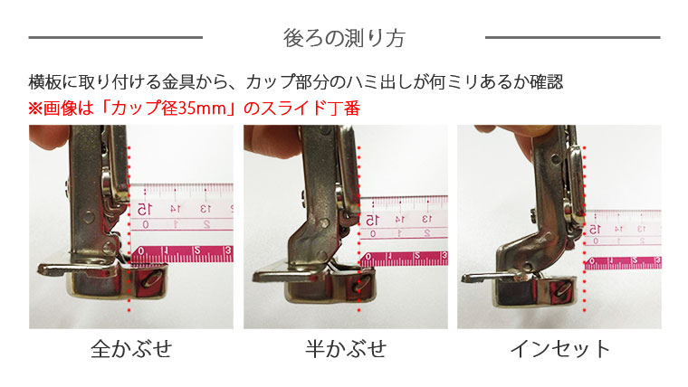 カップ部分のはみ出し寸法の測り方