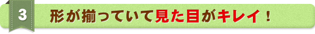 形が揃っていて見た目がキレイ！