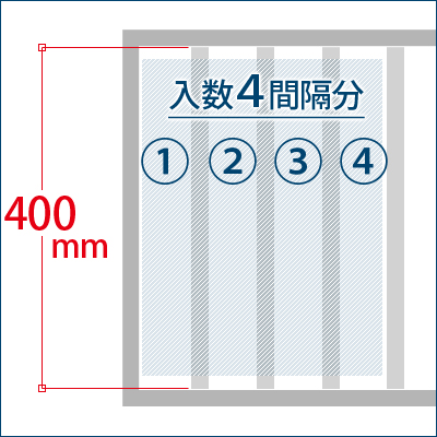 格子棒が400mm前後のもの 1箱で4間隔分の設置が可能