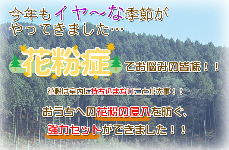 花粉症でお悩みの方へ！室内へ侵入する花粉対策セットができました