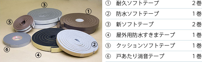 おうちのすきまを防ぐテープセット内容