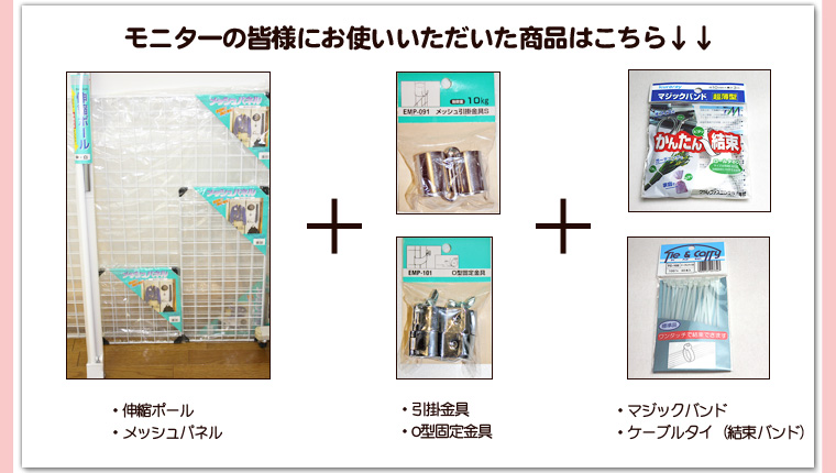 モニターの皆様にお使いいただいた商品はこちら
