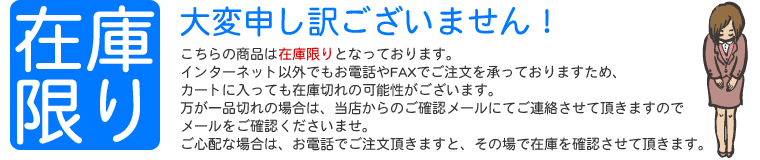 こちらの商品は在庫限りとなっております