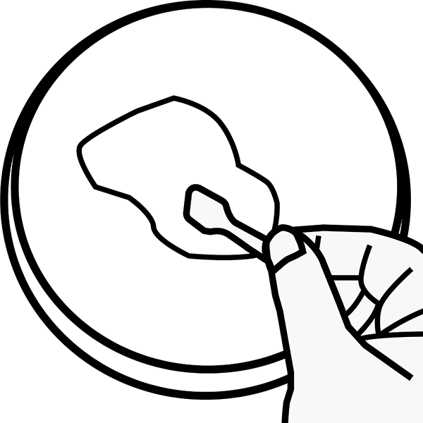 STEP3 付属のヘラでジェルを塗り広げるイラスト