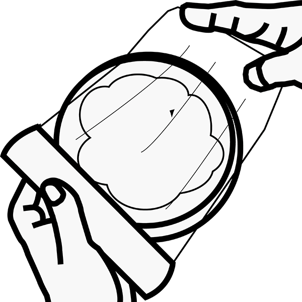 STEP4 ジェルを塗った部分へラップをかけるイラスト