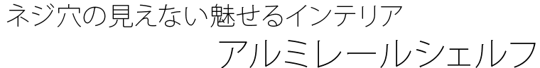 ネジ穴の見えない魅せるインテリアアルミレールシェルフ